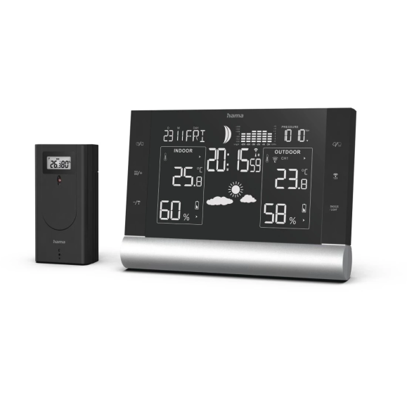 Weather Station HAMA Black Line Plus Black