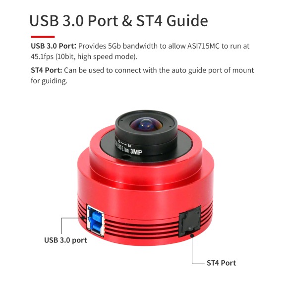 Planetary camera ZWO ASI715MC (IMX715) color