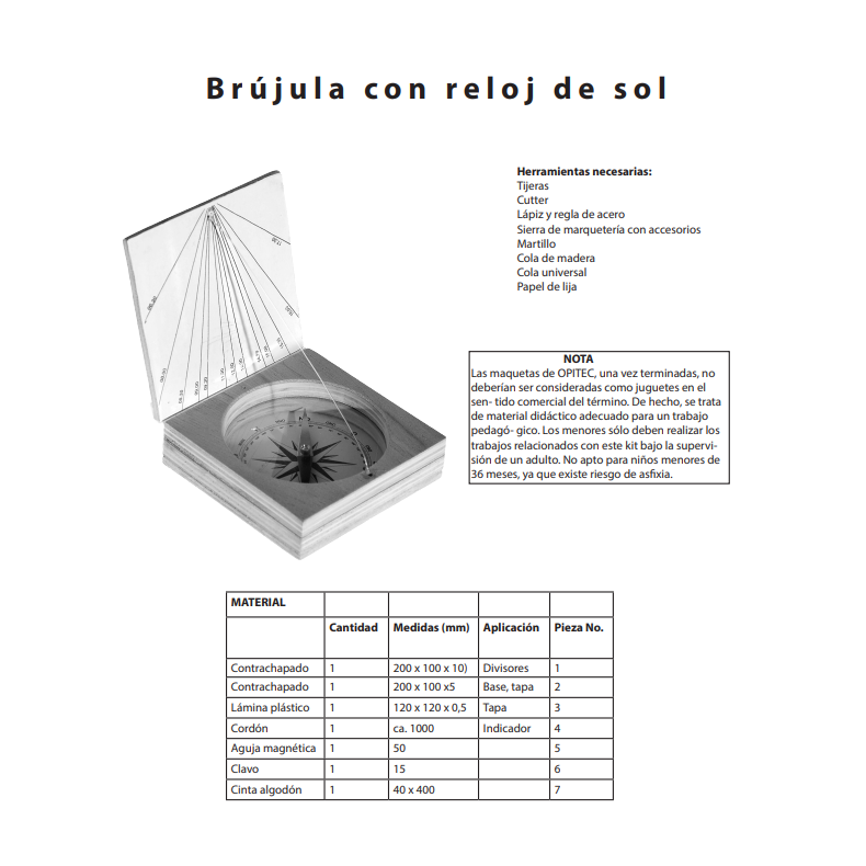 Compass with sundial