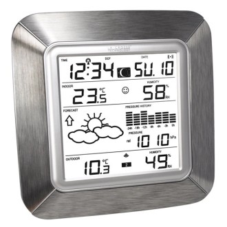 Wall clock with temperature WS9057IT-ALU-S