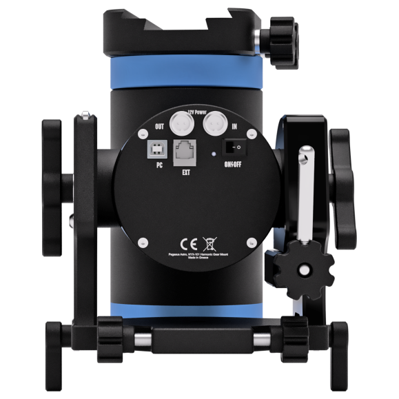 Equatorial harmonic mount Pegasus Astro NYX-101 with pre-installed Saddle Powerbox female mount