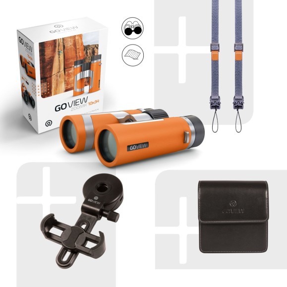 GoView Binoculars ZOOMR 10x34, Sunset Orange