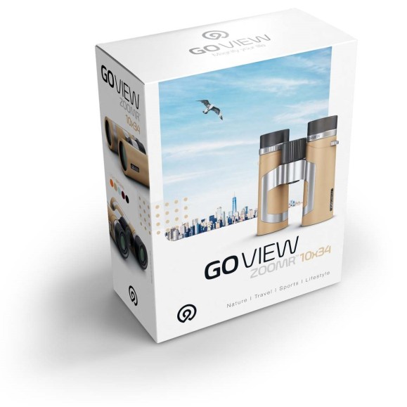 GoView Binoculars ZOOMR 10x34, Light Brown