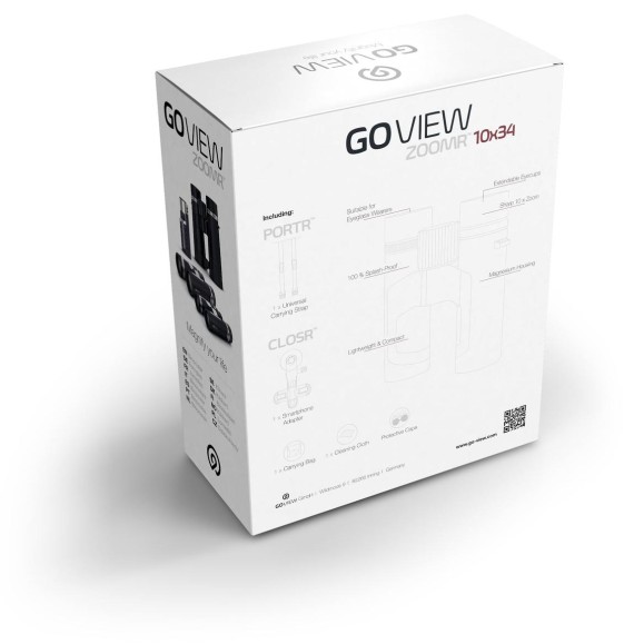 GoView Binoculars ZOOMR 10x34, Ruby Red