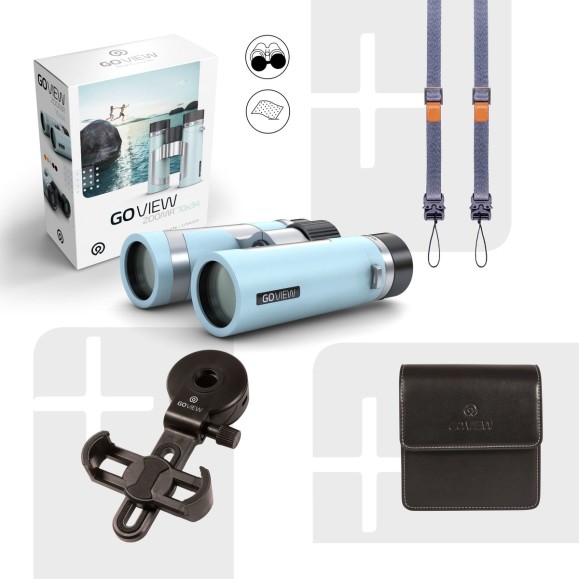GoView Binoculars ZOOMR 10x34, Miami Blue