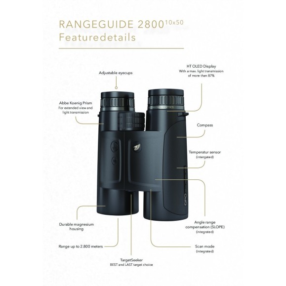 Binoculars GPO RANGEGUIDE 2800 10x50 Black