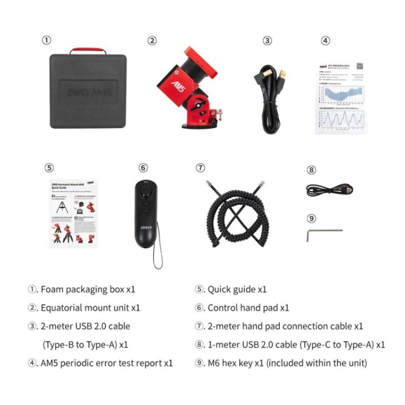 Equatorial harmonic mount ZWO AM5N Gen.2