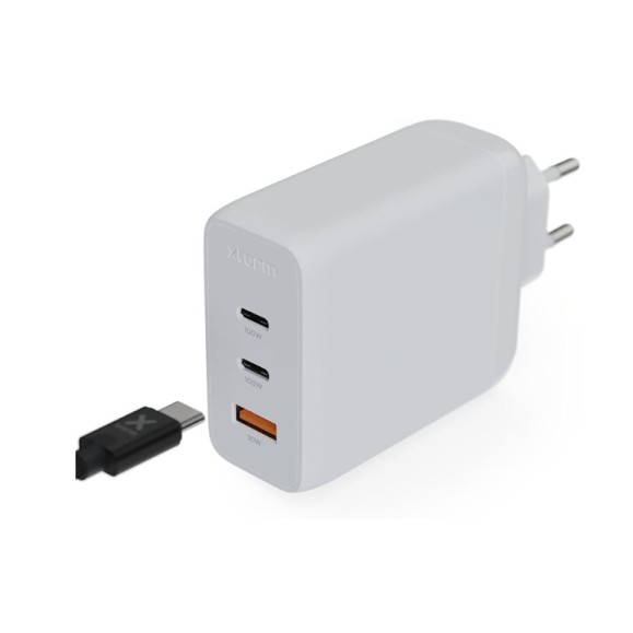XTORM GaN Ultra 100W USB-C 100W PD Wall Charger GaN Ultra 00225409, triple port charging