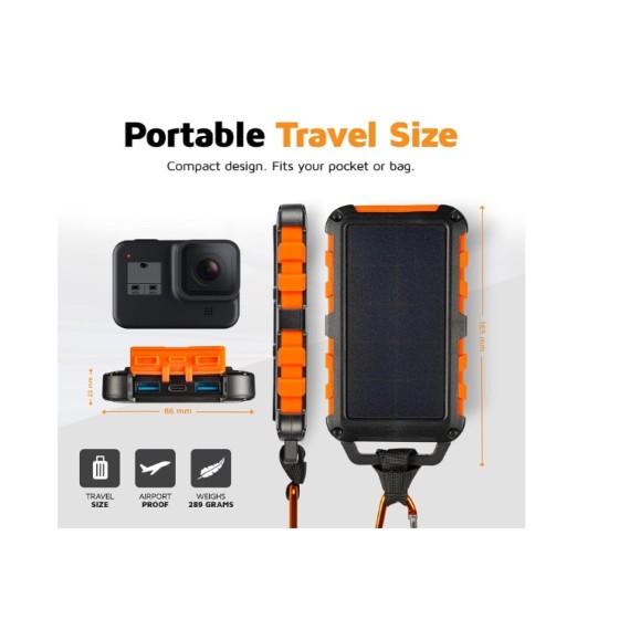 Solar charger - XTORM Xtreme Solar Charger 10.000 Black/Orange