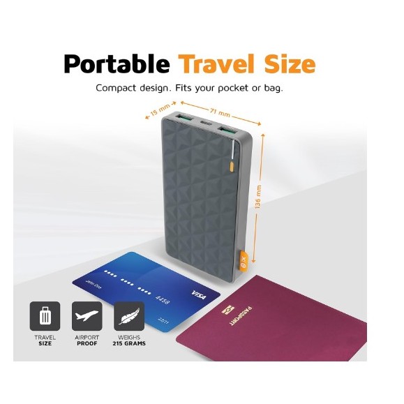 Powerbank - XTORM 20W Fuel Series Power pack 10.000 Gray/Orange