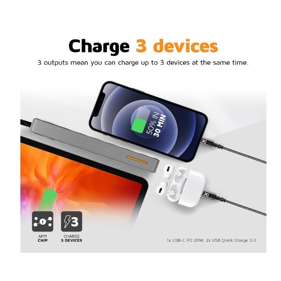 Powerbank - XTORM 20W Fuel Series Power pack 10.000 Gray/Orange