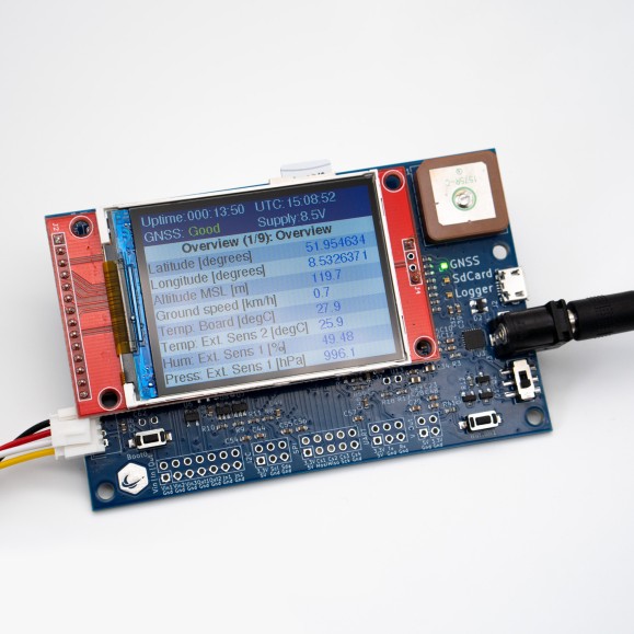 Large stratospheric balloon probe kit with space camera, 64GB micro SD card and datalogger