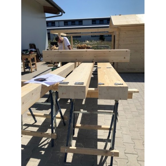 Wooden sliding roof observatory Dome Part Optical model GreenLine MEGA-44 Multitelescopic configuration