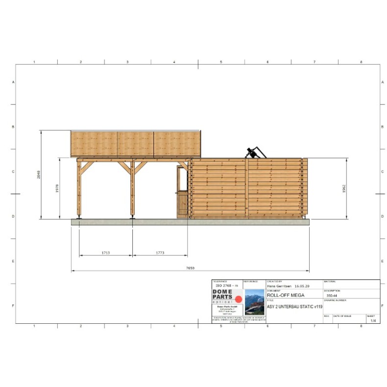 Wooden sliding roof observatory Dome...