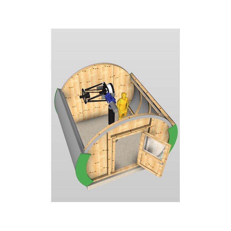 Wooden observatory with Clamshell...