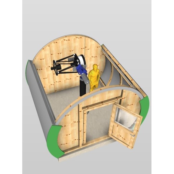 Wooden observatory with Clamshell Dome Part Optical cover model GreenLine RC-33
