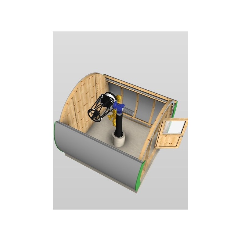 Wooden observatory with Clamshell...