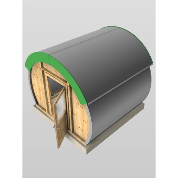 Wooden observatory with Clamshell Dome Part Optical cover model GreenLine RC-33