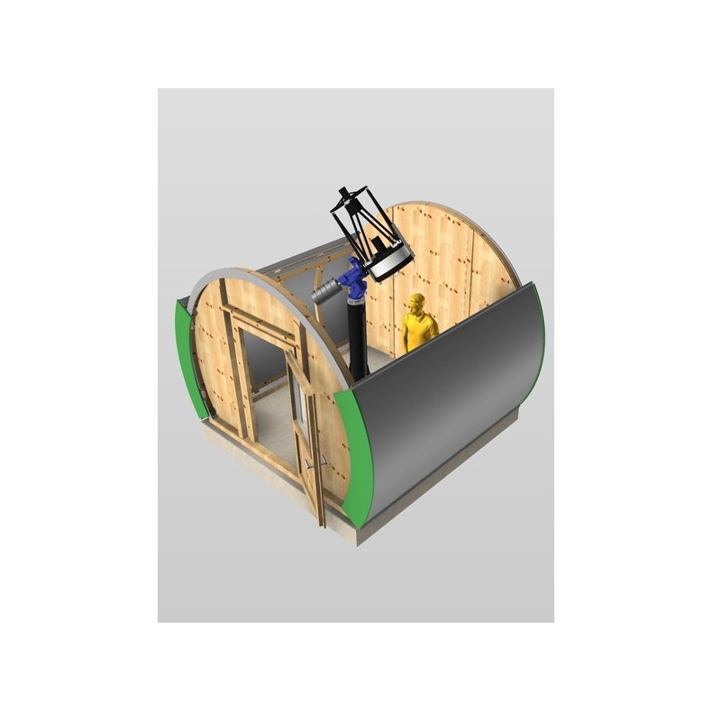 Wooden observatory with Clamshell...