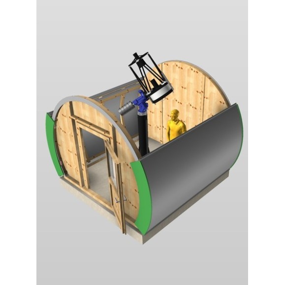 Wooden observatory with Clamshell Dome Part Optical cover model GreenLine RC-33
