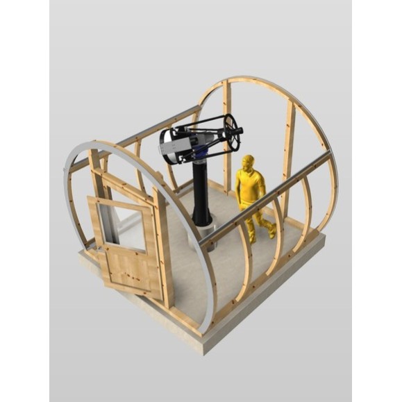 Wooden observatory with Clamshell Dome Part Optical cover model GreenLine RC-33