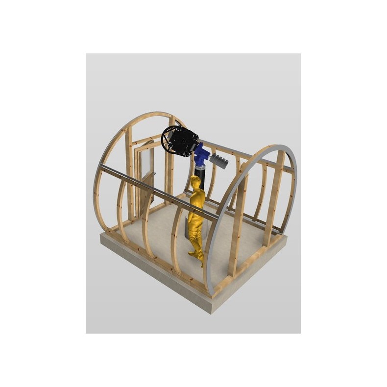 Wooden observatory with Clamshell...