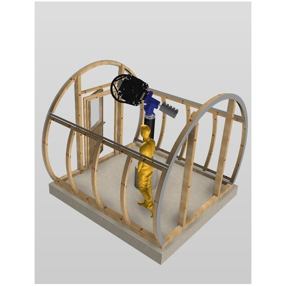 Wooden observatory with Clamshell Dome Part Optical cover model GreenLine RC-33