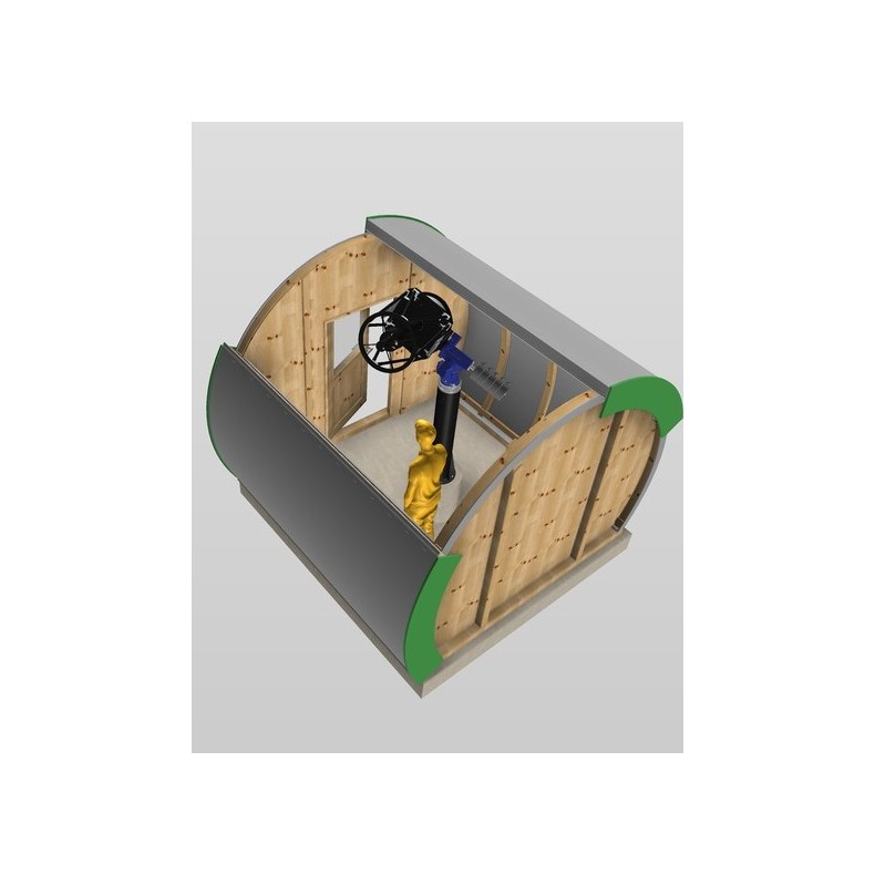 Wooden observatory with Clamshell...