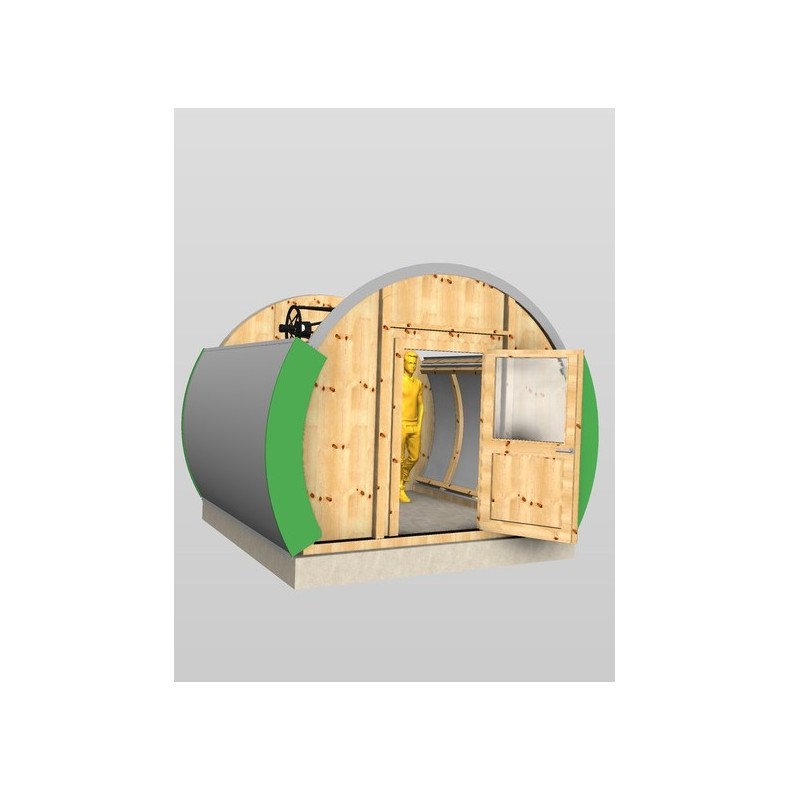 Wooden observatory with Clamshell...