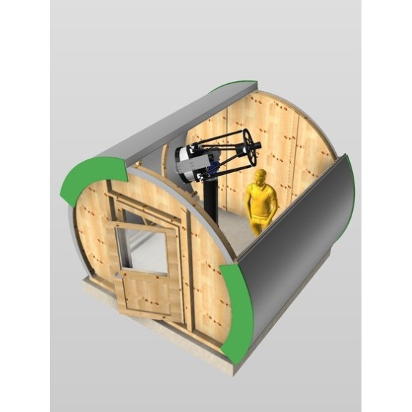 Wooden observatory with Clamshell Dome Part Optical cover model GreenLine RC-33