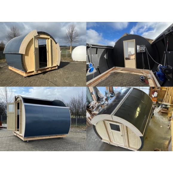 Wooden observatory with Clamshell Dome Part Optical cover model GreenLine RC-33