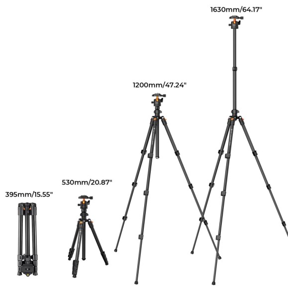 Aluminum Camera Tripod with Ball Head + K&F Phone Holder