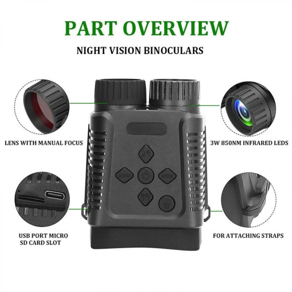 K&F Rechargeable Day & Night Infrared Infrared Night Vision Binoculars