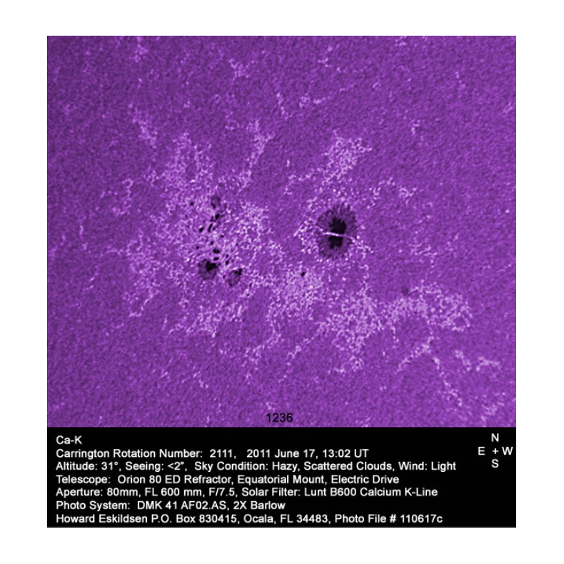 Ca-K LUNT filter on 90° zenithal... Ca-K LUNT filter on 90° zenithal...