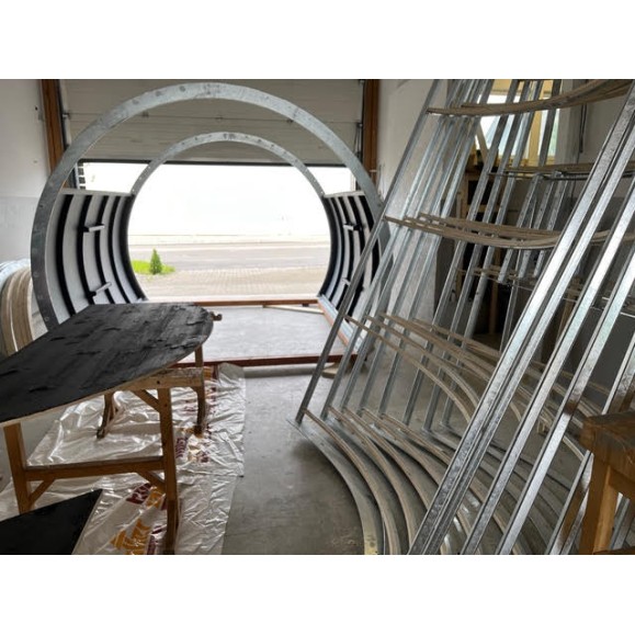 Wooden sliding roof observatory Dome Part Optical model GreenLine MEGA-44 Multitelescopic configuration