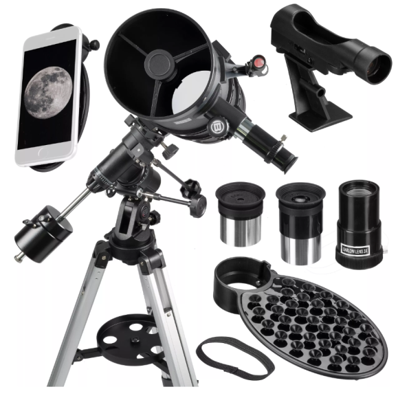Telescope Bresser Pollux-II N-150/1400 EQ3 with Smartphone Adapter & Solar Filter