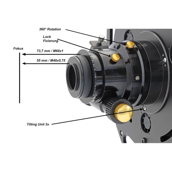 Ritchey-Chrétien telescope TS-Optics 10" f/6.4 with flattener - Carbon Truss