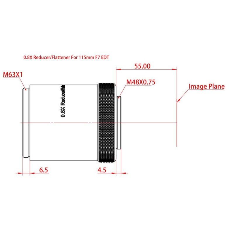 Reducer and flatteners TS-Optics 0.8x...