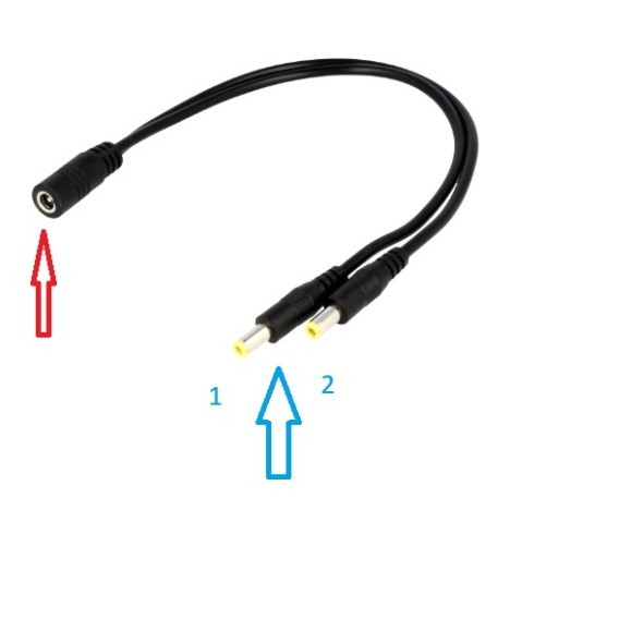Bidirectional power cable 5.5/2.1mm and 5.5/2.5mm for Wave 150i