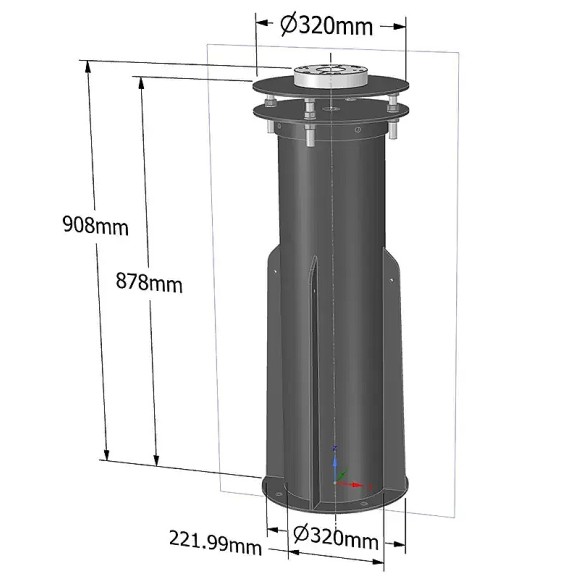 Altair Skyshed 8" column (heavy duty with anti-vibration fins)