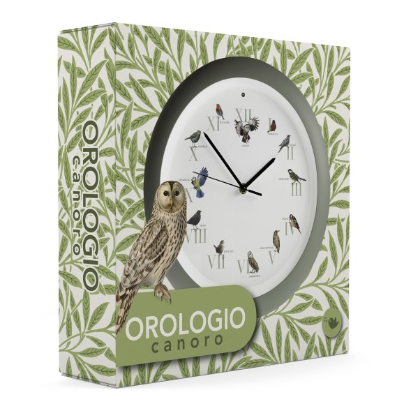 Wall Clock with Birds Sounds - 34 cm diameter