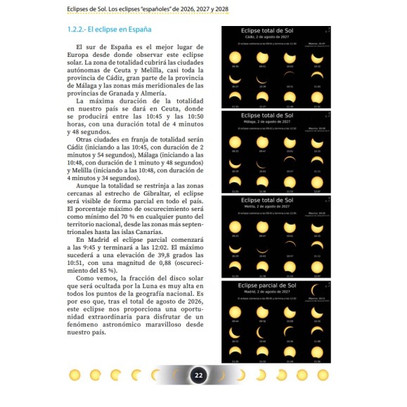 Book "Eclipses of the Sun. Los eclipses españoles de 2026, 2027 y 2028" of the National Geographic Institute