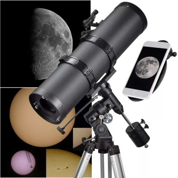 Telescope Bresser Pollux-II N-150/1400 EQ3 with Smartphone Adapter & Solar Filter