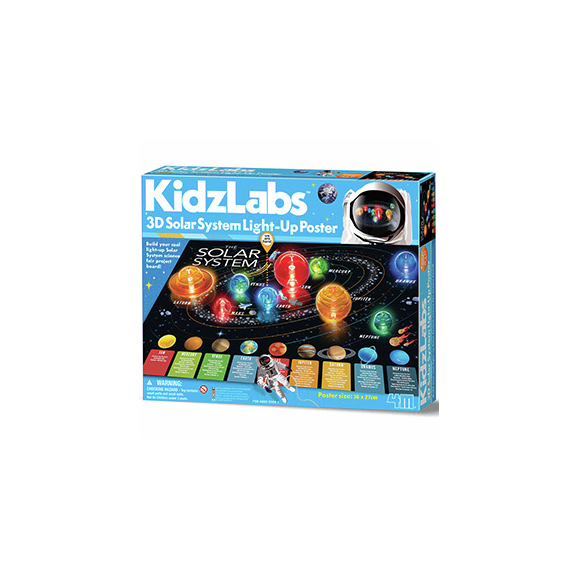 Kidz Labs Solar System 3D Poster with Lights 4M