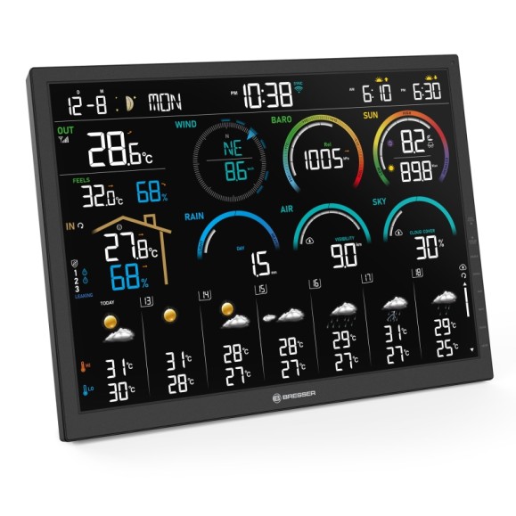 BRESSER 4CAST 18.5" Wi-Fi Weather Station with 8-in-1 Sensor