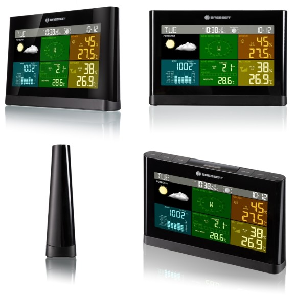 BRESSER Comfort 5-in-1 weather center black display