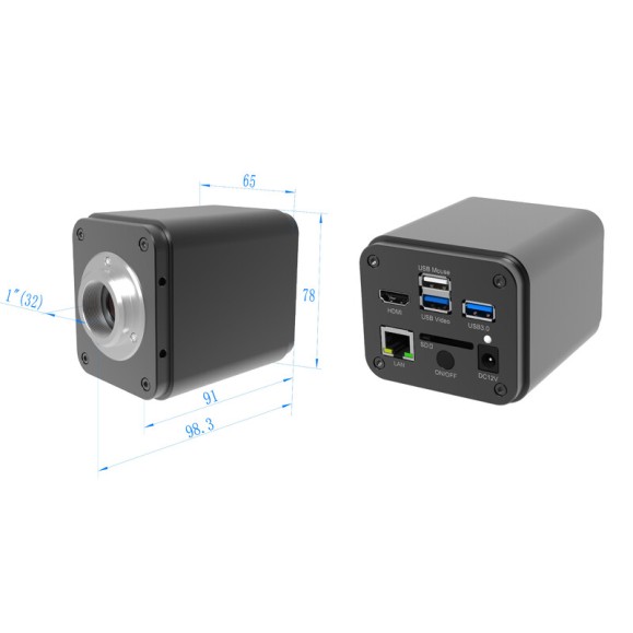 toupCam X8CAM4K 16MPA camera, color, CMOS, 1/1.1", 2.4 µm, 60 fps, 16 MP, HDMI/LAN/USB