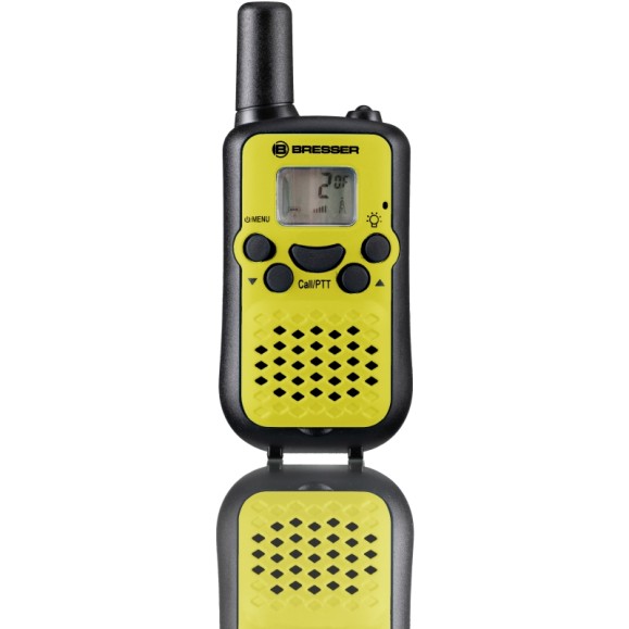Set of 2 BRESSER JUNIOR walkie-talkies with long range up to 6 km and lime color hands-free function