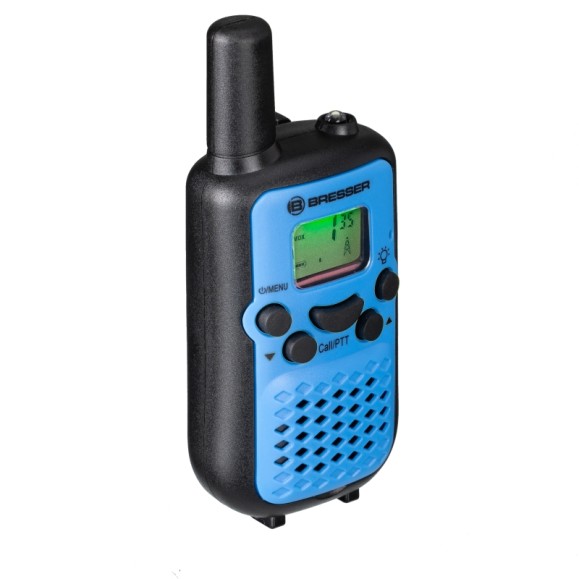 Set of 2 BRESSER JUNIOR walkie-talkies with long range up to 6 km and hands-free function blue color