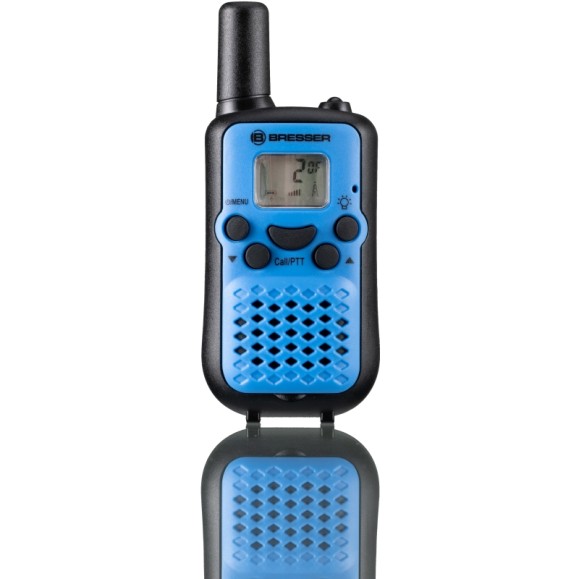 Set of 2 BRESSER JUNIOR walkie-talkies with long range up to 6 km and hands-free function blue color